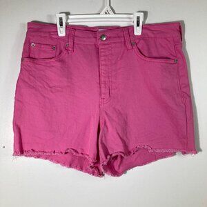Womens Crown & Ivy Cut Off Shorts Pink‎ 14 Cotton Spandex